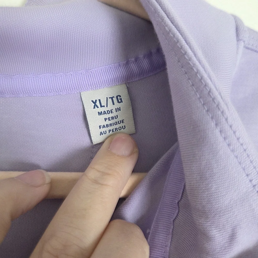 Tommy Bahama Men's XLT Quarter Zip LS Pullover Sweatshirt Lavendar Pima Cotton