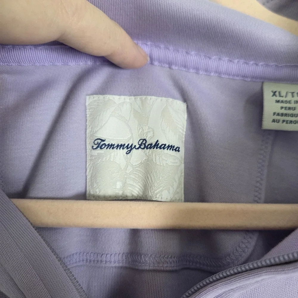 Tommy Bahama Men's XLT Quarter Zip LS Pullover Sweatshirt Lavendar Pima Cotton