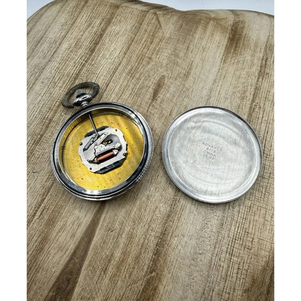 Timex Pocket Watch Quartz Date Display Silver Tone AS-IS Repair HTF