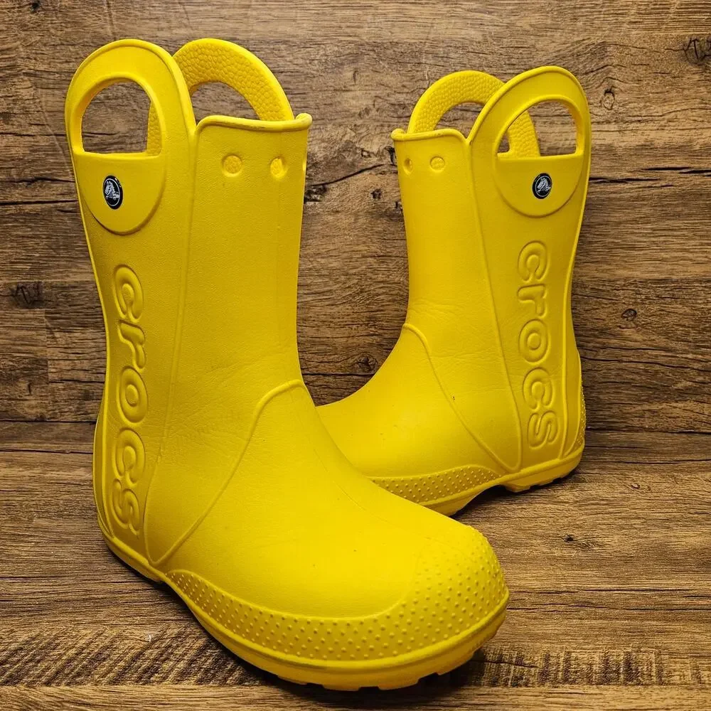 Crocs Kids Handle It Rain Boots Yellow size 3 youth
