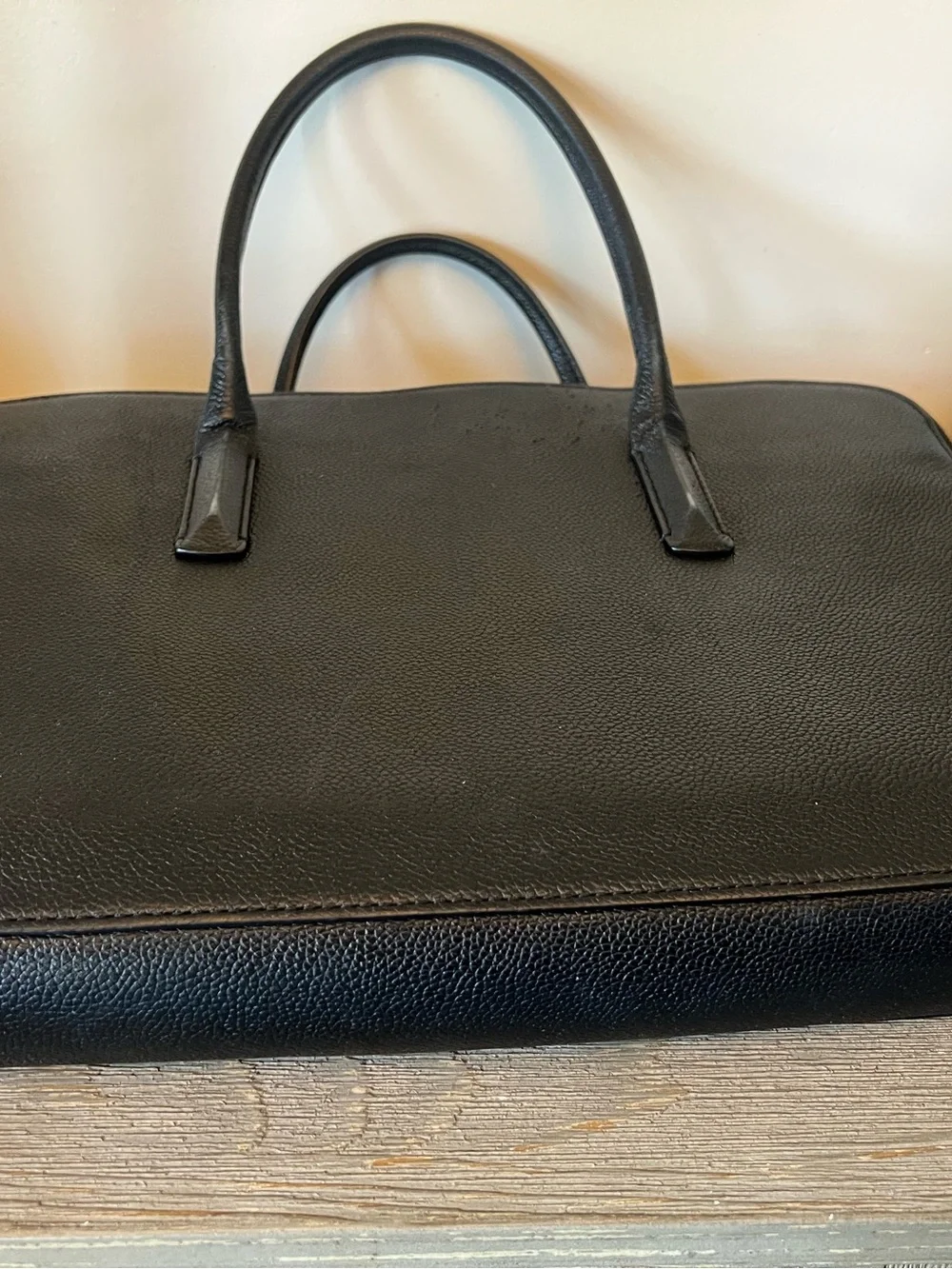 Kate Spade New York Margaux Pink Black Leather Laptop Case Bag