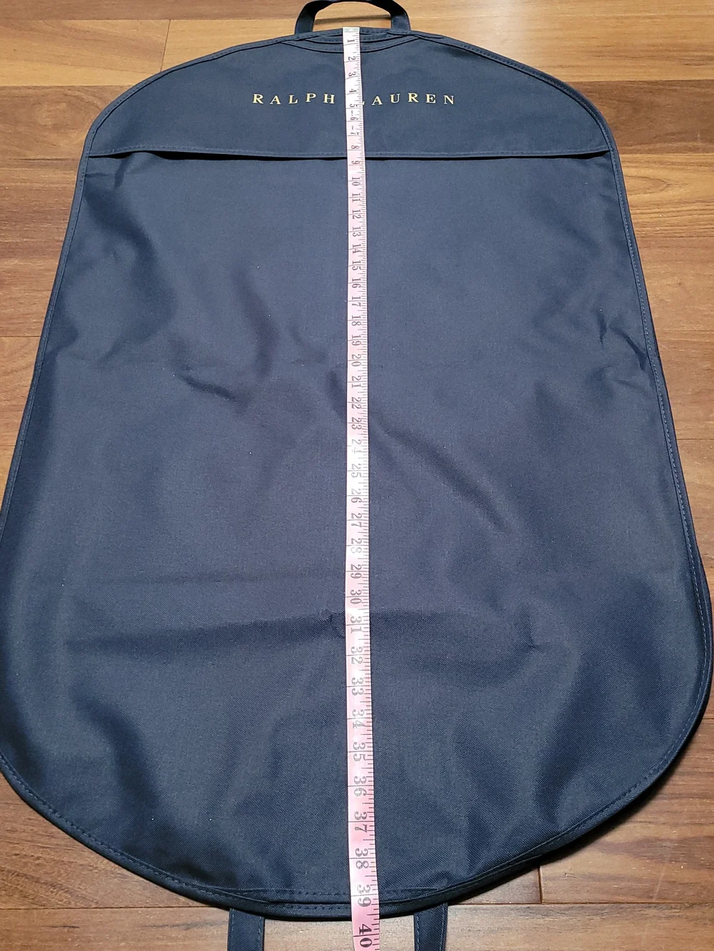Ralph Lauren Garment Bag Empty Travel Storage Canvas Blue Gold Spell Out Logo