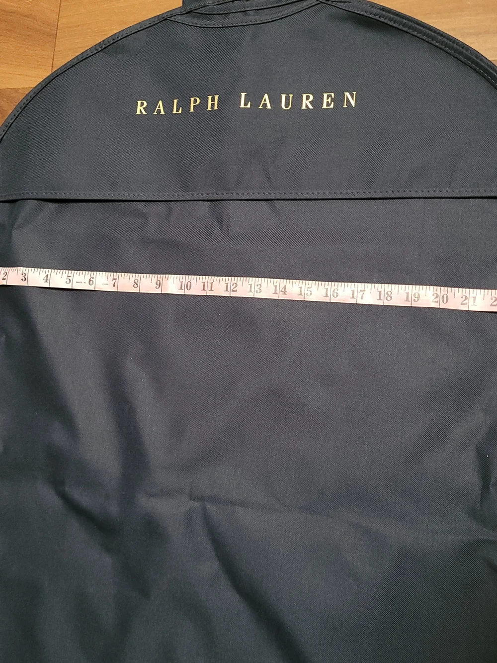 Ralph Lauren Garment Bag Empty Travel Storage Canvas Blue Gold Spell Out Logo