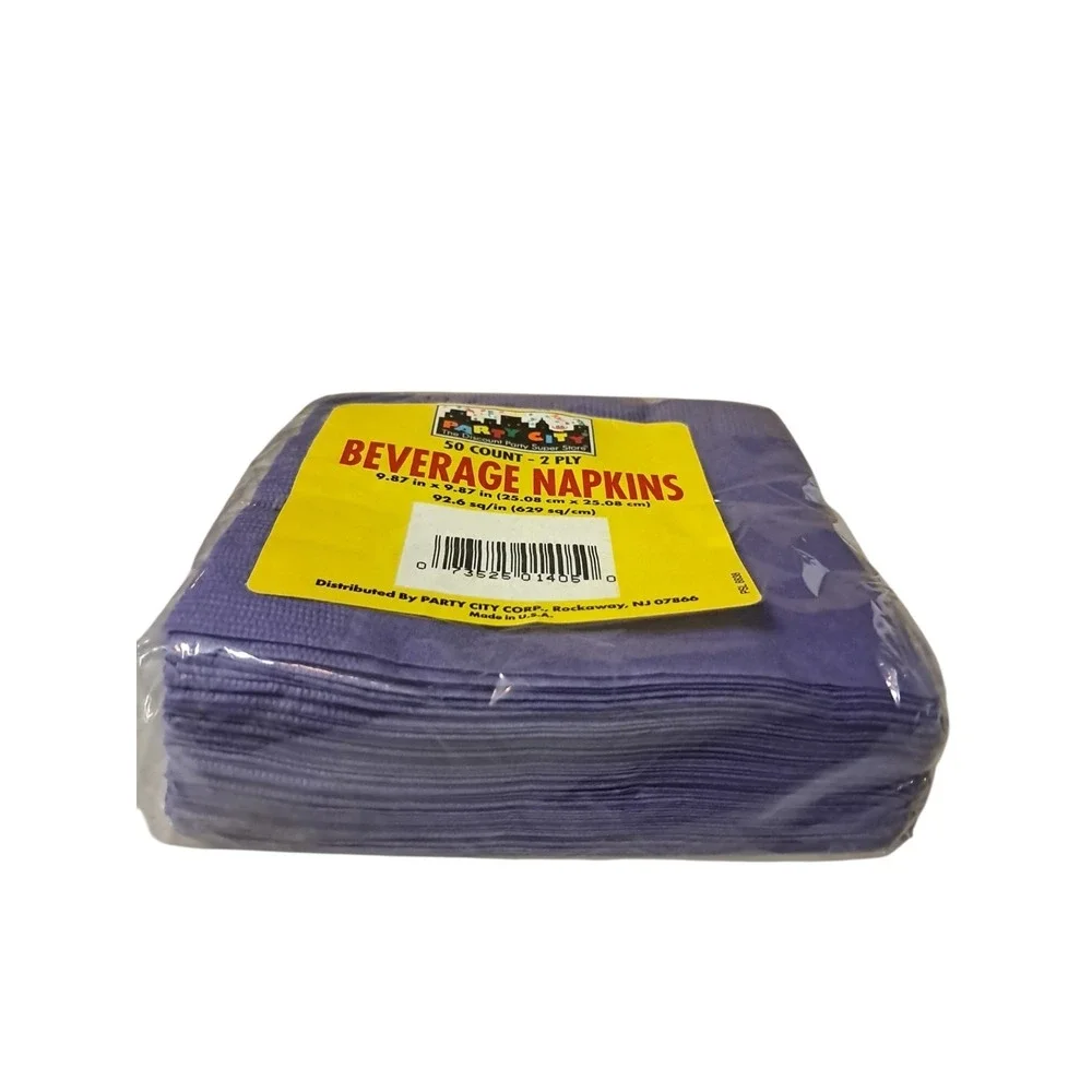 Purple Beverage Napkins 50 Count 2 Ply