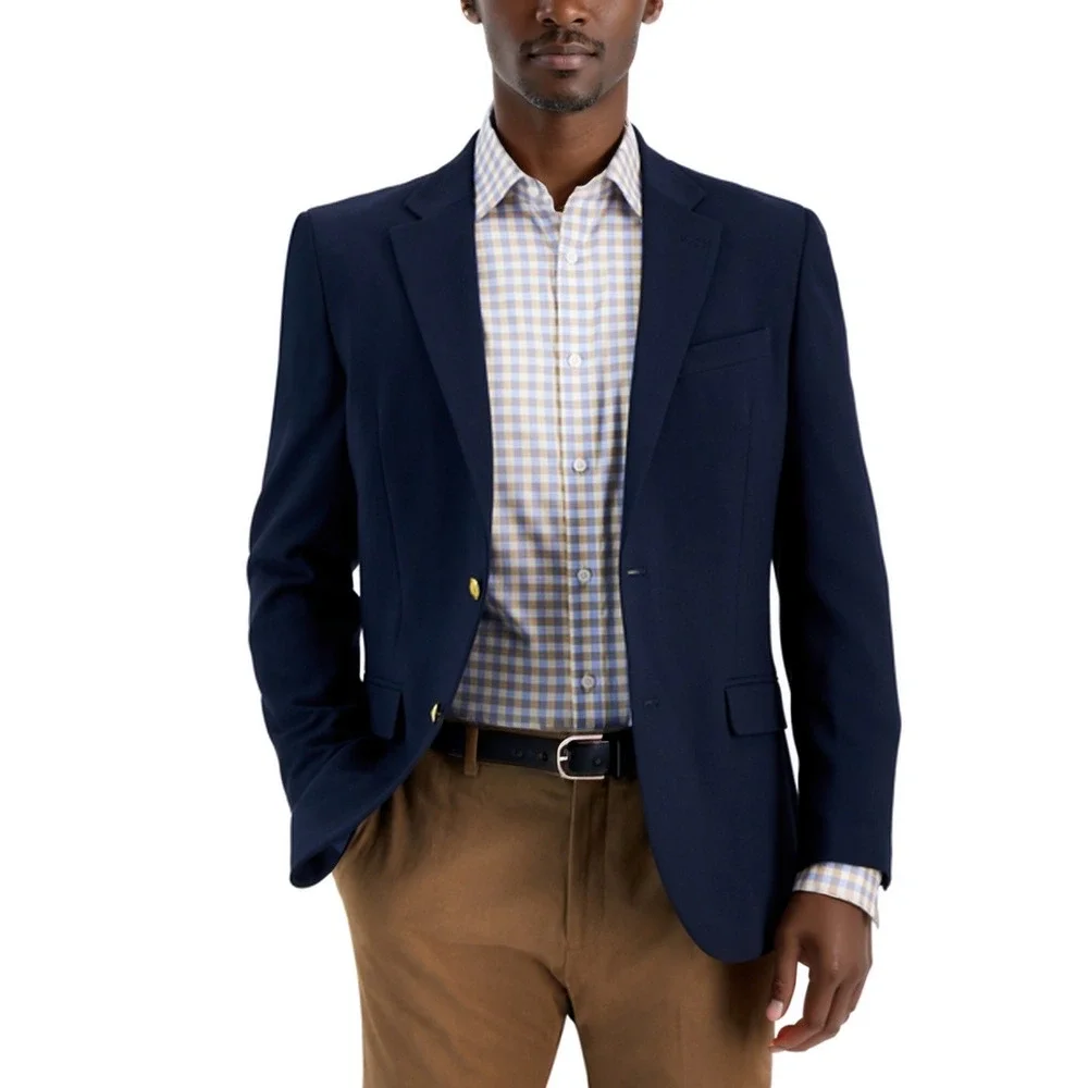 Nautica Sport Coat Mens 40L Navy Branford‎ Suit Quiet Luxury Business Casual NWT