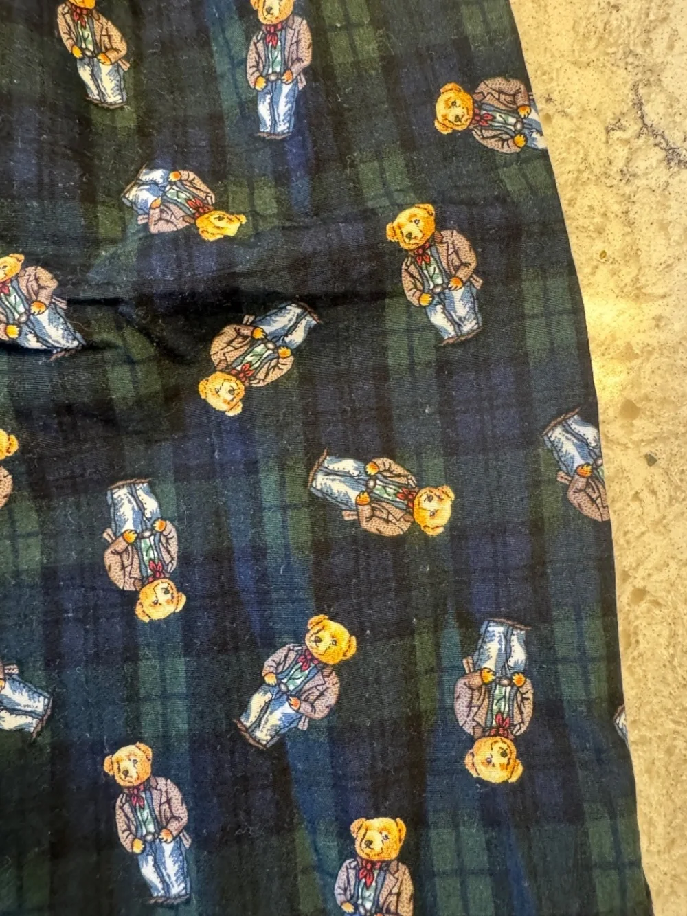 Vintage Men's Polo by Ralph Lauren Medium Plaid Boxer Shorts with Teddy Bears