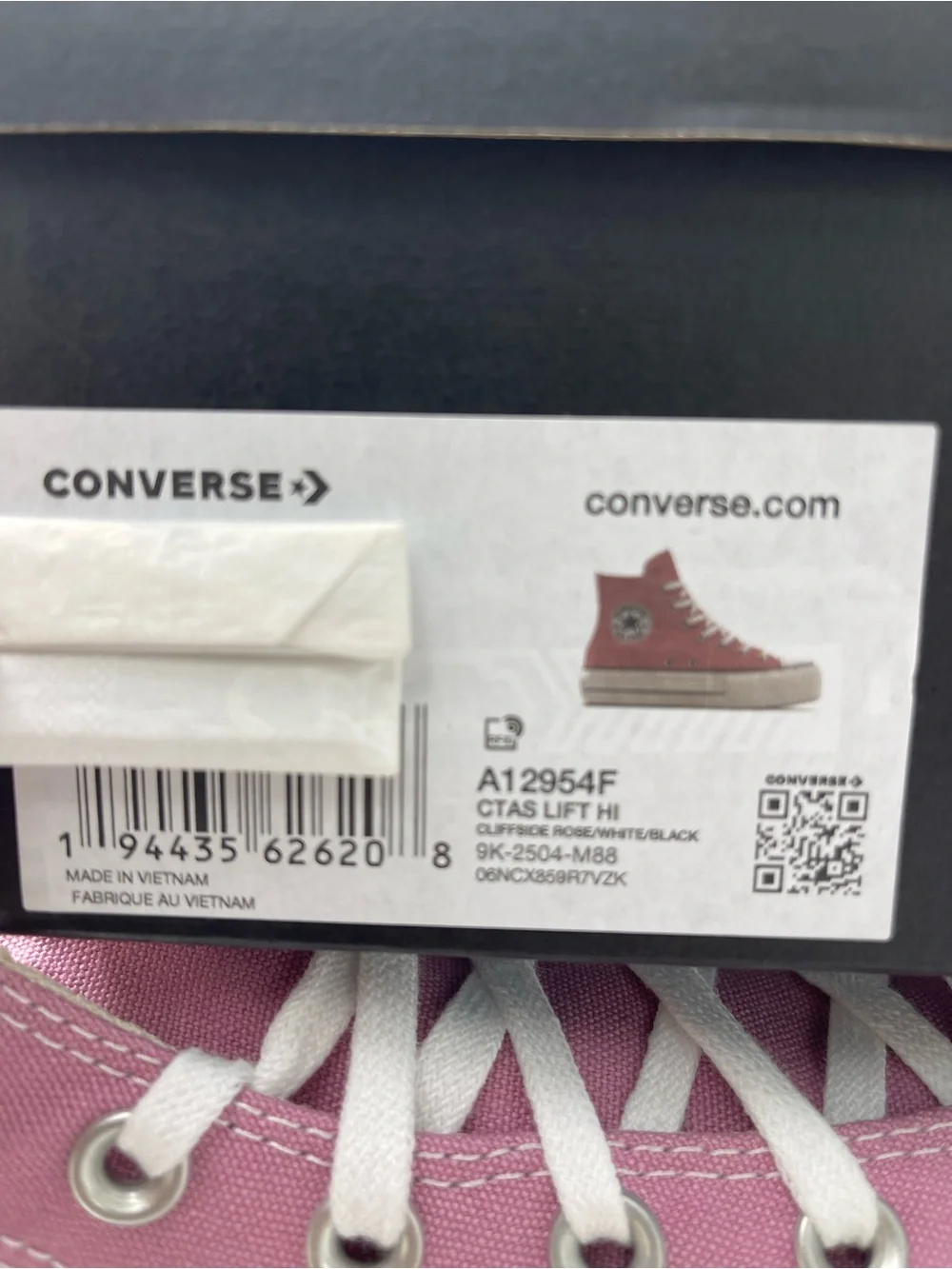 Converse A12954F CAS LIFT HI CLIFFSIDE ROSE/WHITE/BLACK Platform Sneakers