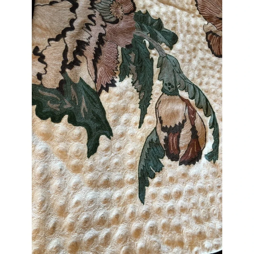 Embroidered Wall Hanging Art Modern Floral Boho Decor Andraab Textiles‎ Lg Wool