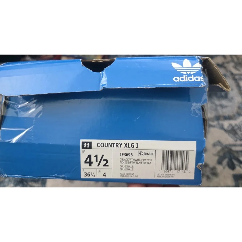 Adidas Country XLG 'Black White' Athletic Sneakers Womens sz 4.5 NWTS
