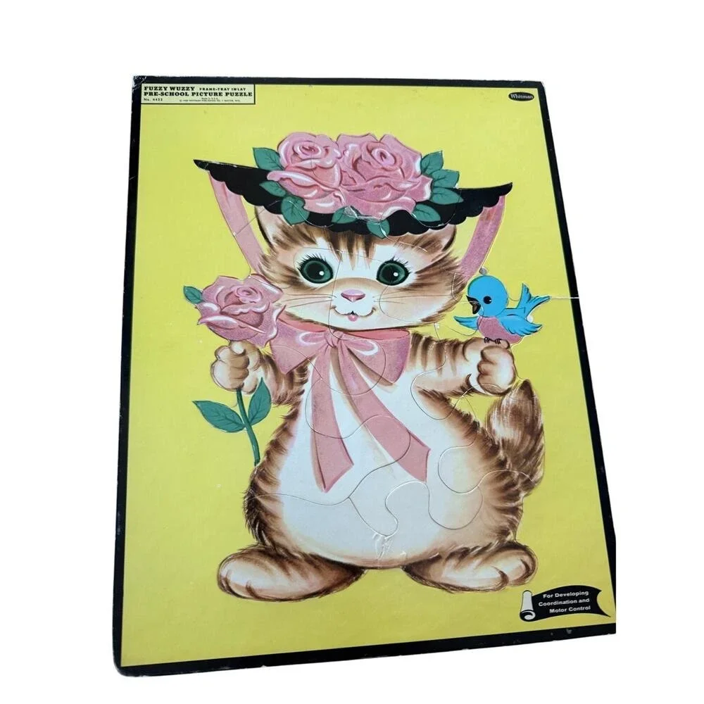 Vintage lot‎ of frame-tray puzzles Disney and cat