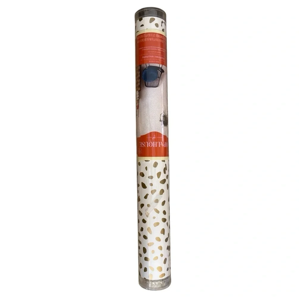 Opal House Gold and White Stick and Peel Wallpaper Roll