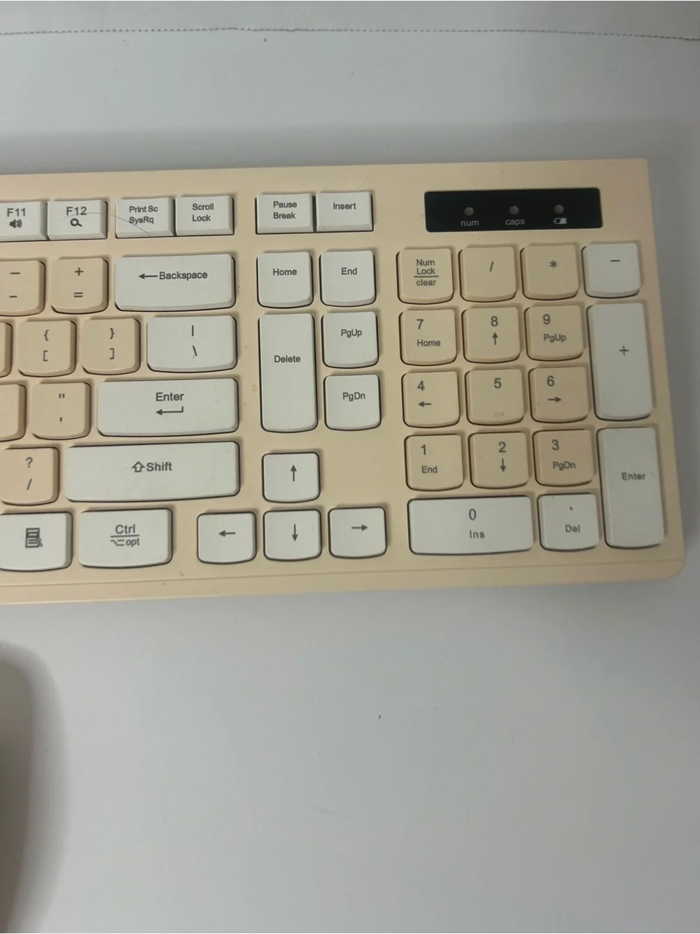 Wireless Beige Keyboard and Mouse Combo - Home Office
