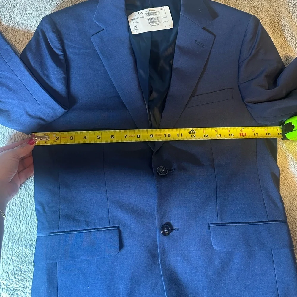 Calvin Klein Men's Skinny Fit Blue 38 Short NWT 95% Wool 5% Spandex