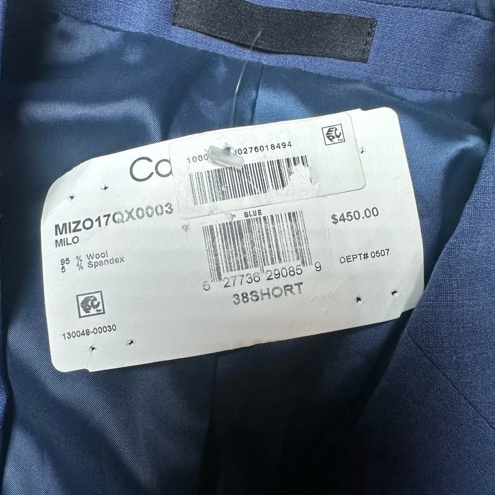 Calvin Klein Men's Skinny Fit Blue 38 Short NWT 95% Wool 5% Spandex