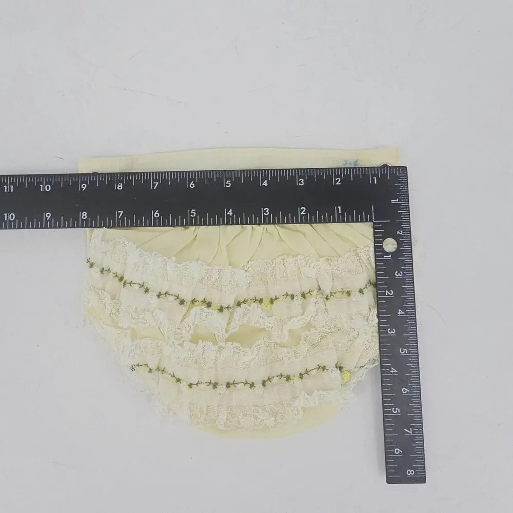 Vintage Handi-panti Alexis Yellow ruffle lace diaper cover bloomer snap 13-18 lb