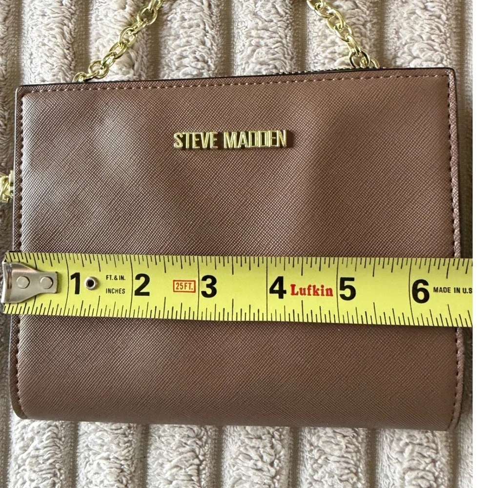Steve Madden Crossbody Bag Bundle Pink Brown Handbags with Logo Straps 3pc Set