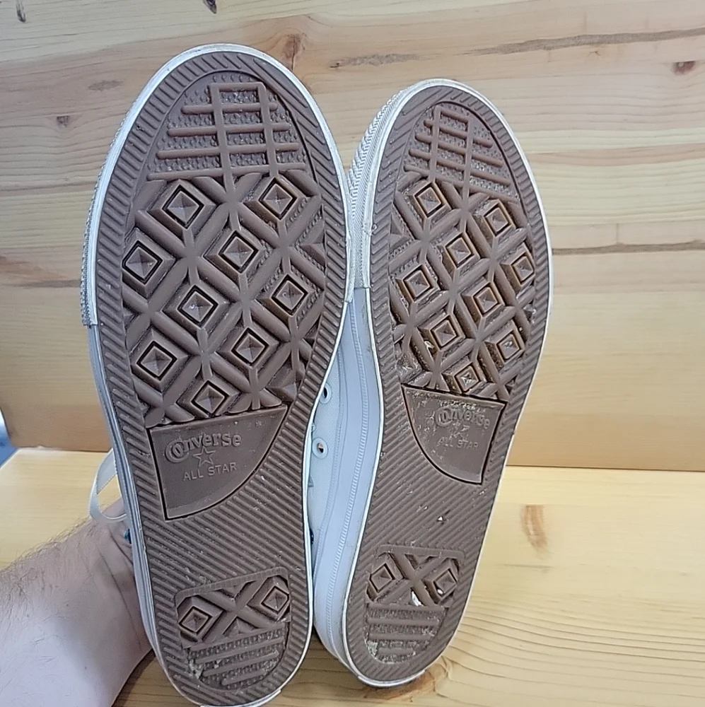 Crystal embellished converse shoes Youth size 3
