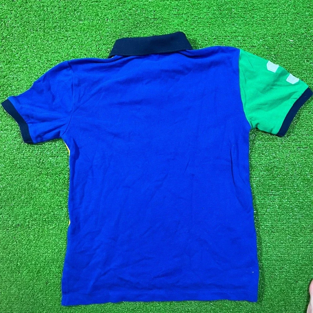 Kids Polo Ralph Lauren Color Block Polo Youth Med 10/12 Rare Big Pony #3 Yellow