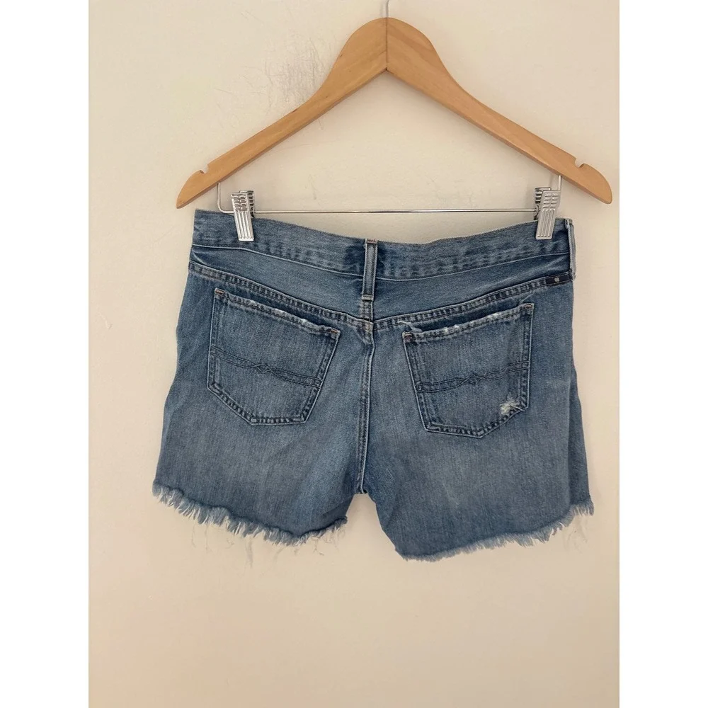 Lucky Brand Denim Shorts Blue Distressed Cut Off Size 2/26 Medium Wash