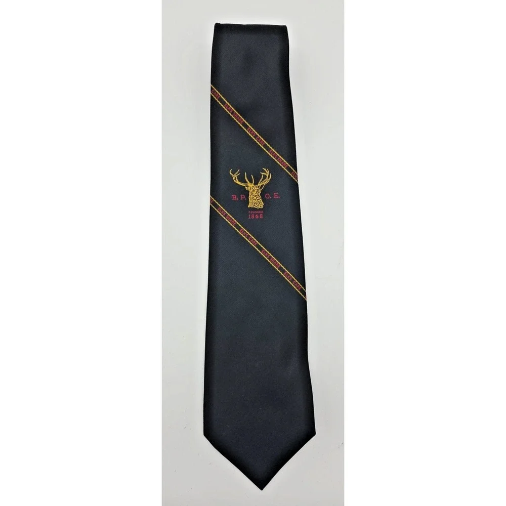 Elks Club ILLinois Children's Necktie Black Elk's Corp Men's Tie Classic
