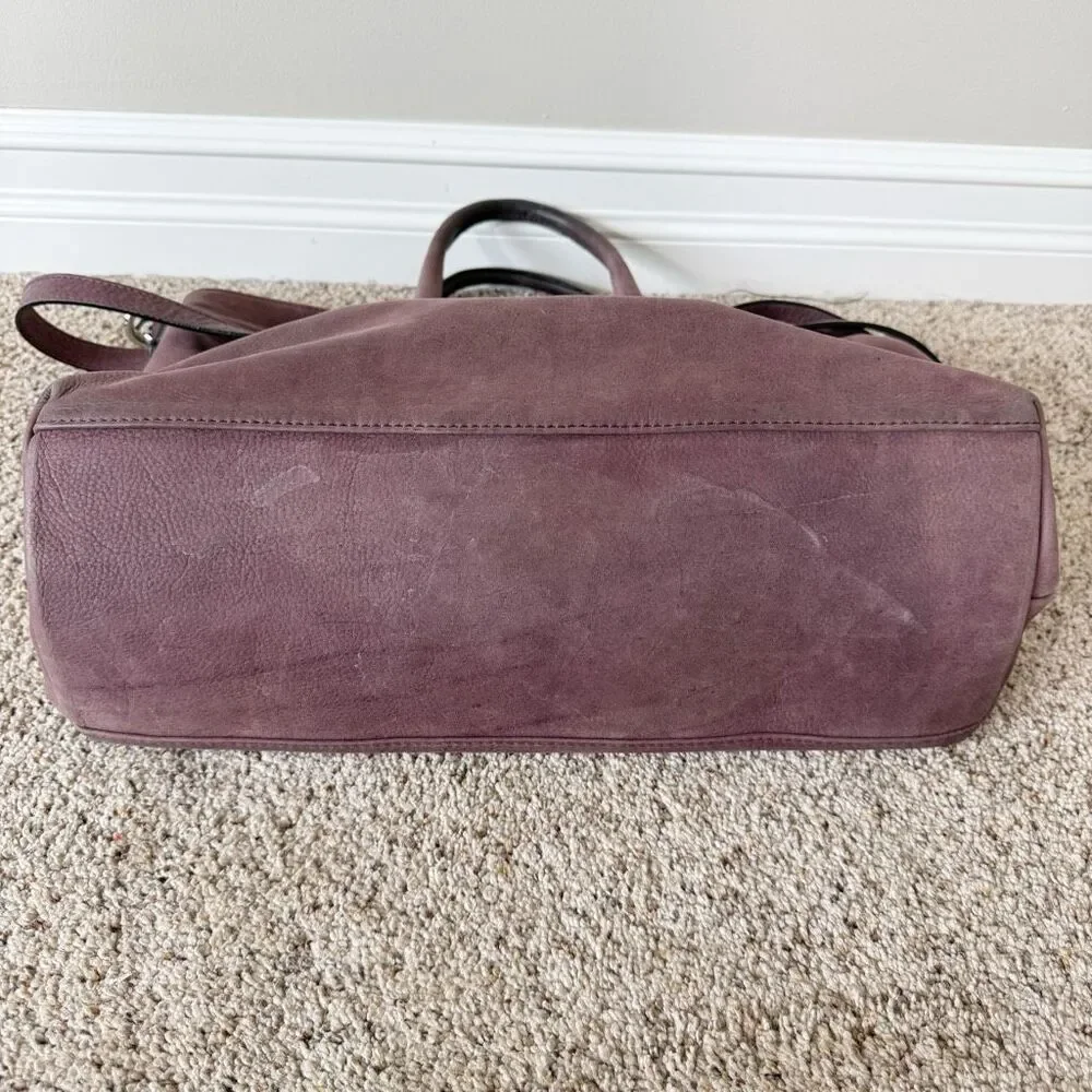 Gianni Chiarini Light Purple Brown Slouchy Distressed Italian Leather Handbag