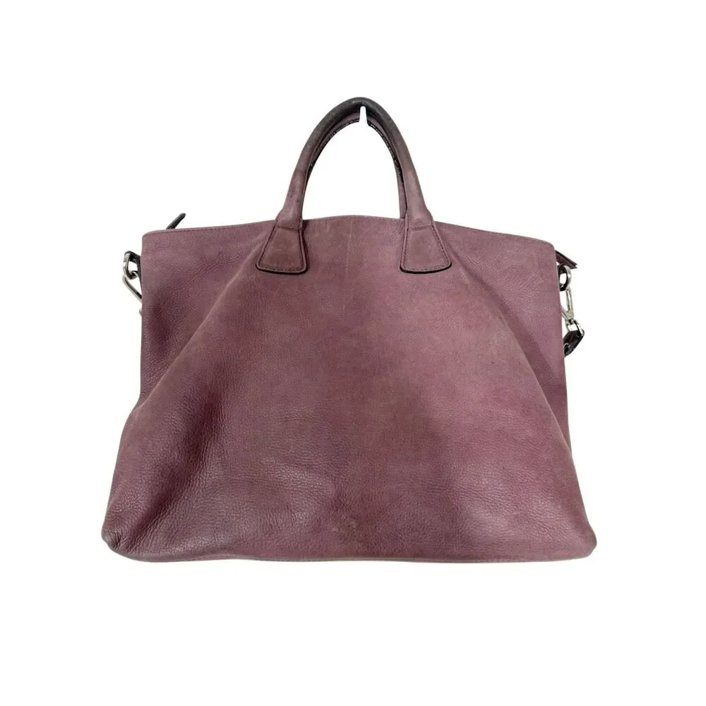 Gianni Chiarini Light Purple Brown Slouchy Distressed Italian Leather Handbag