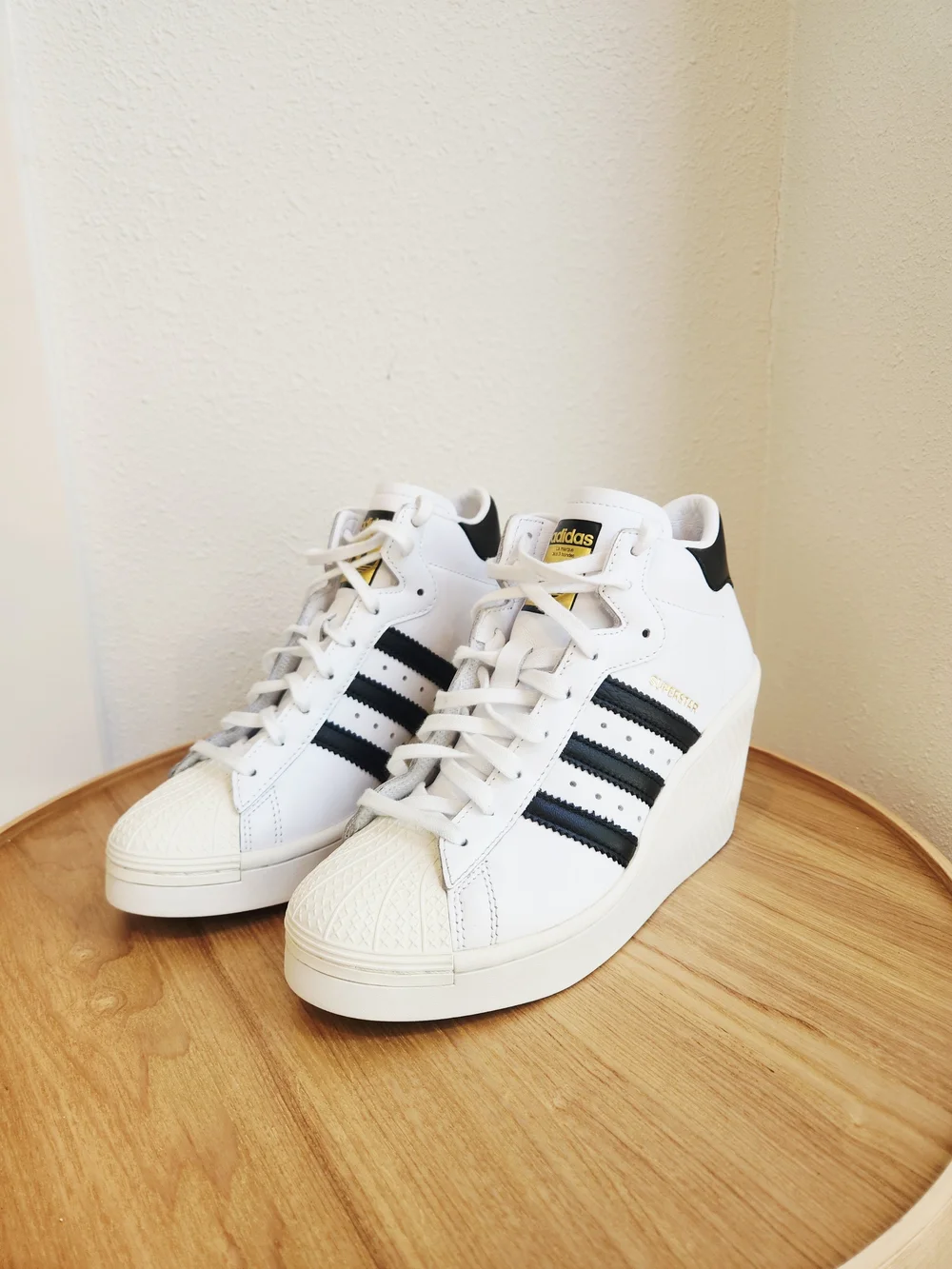 RARE Size 6 adidas Superstar Ellure Shoe Sneaker FW0102 Wedge Heel 2.25