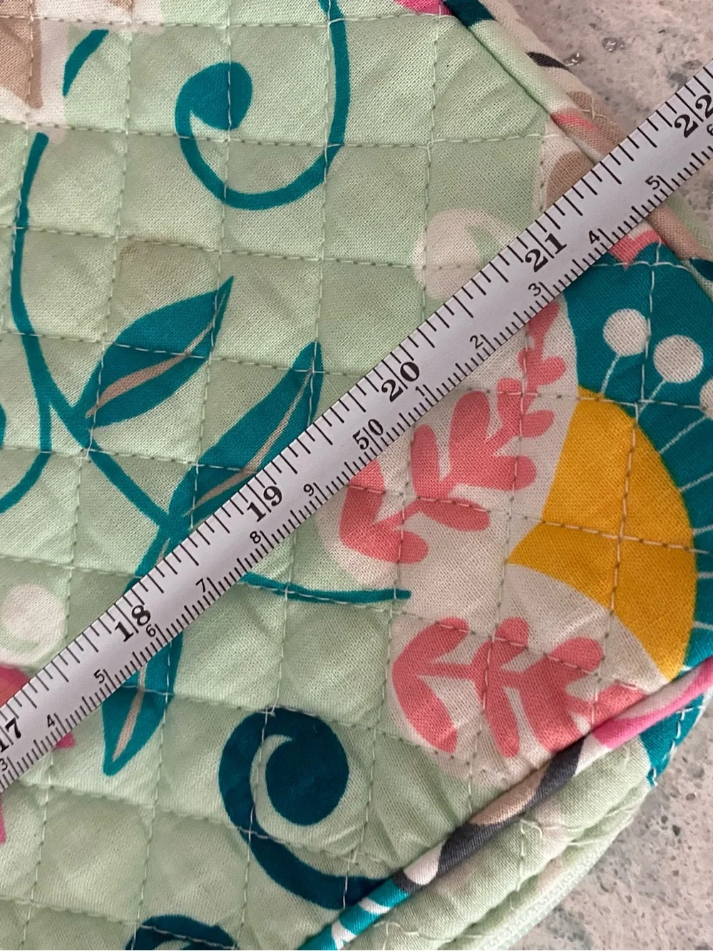 Vera Bradley Mint Floral Quilted makeup accessories with Pink & Teal Accents