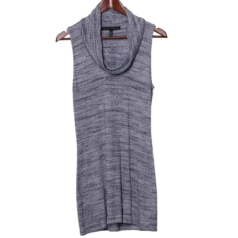 White House Black Market Sleeveless Tunic Cowl Neck Stretch Medium Light Blue