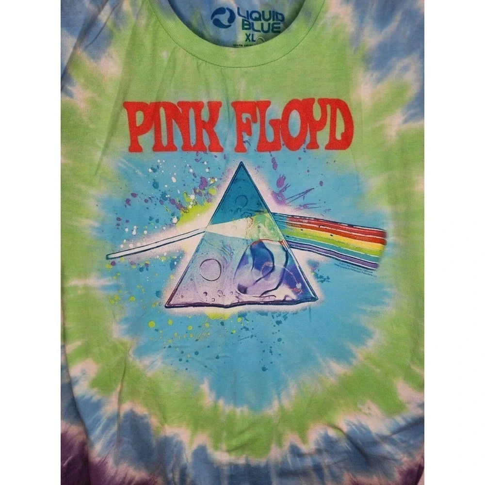 Pink Floyd Dark Side Oil Paint Tie-Dye T-Shirt 2017 Size XL