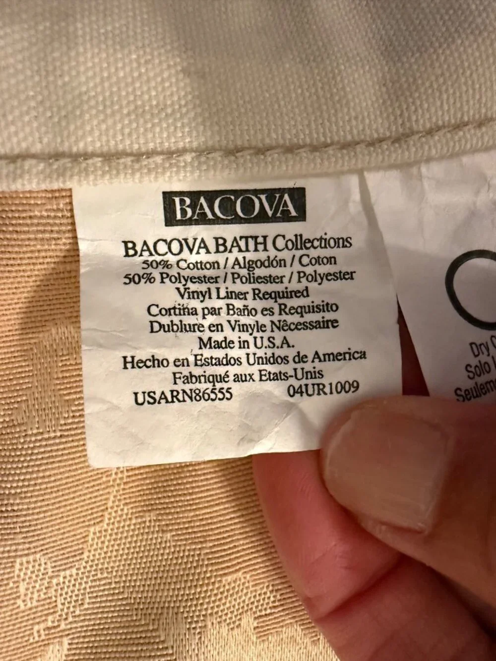 Vintage Bacova Bath Collections Jacquard Floral Shower curtain Traditional USA