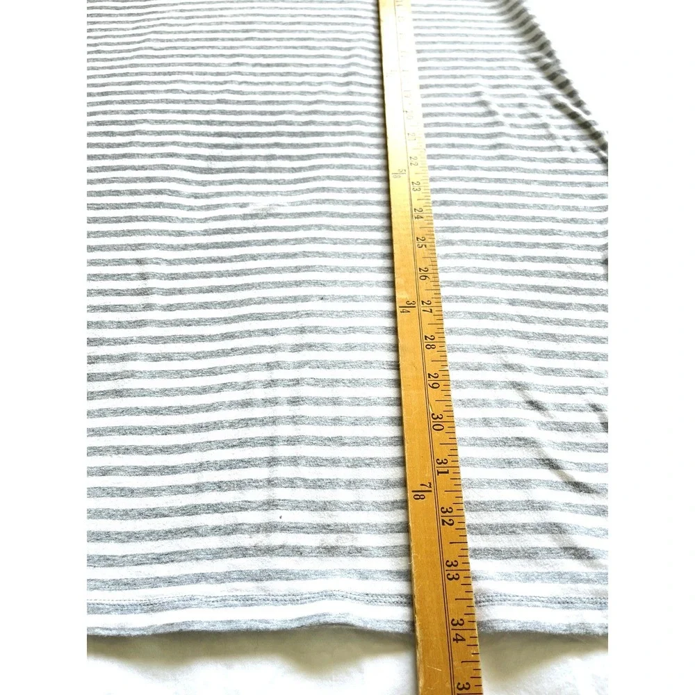Michael Kors Womens Striped Ruffle Sleeve Mini Dress Size XL Grey White Casual