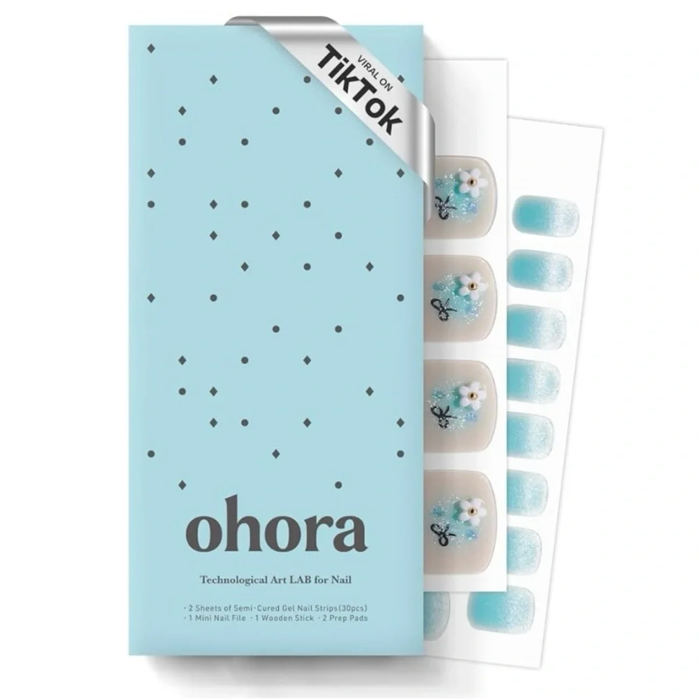 Ohora Semi Cured Gel Blue Pedi Toenail Wraps