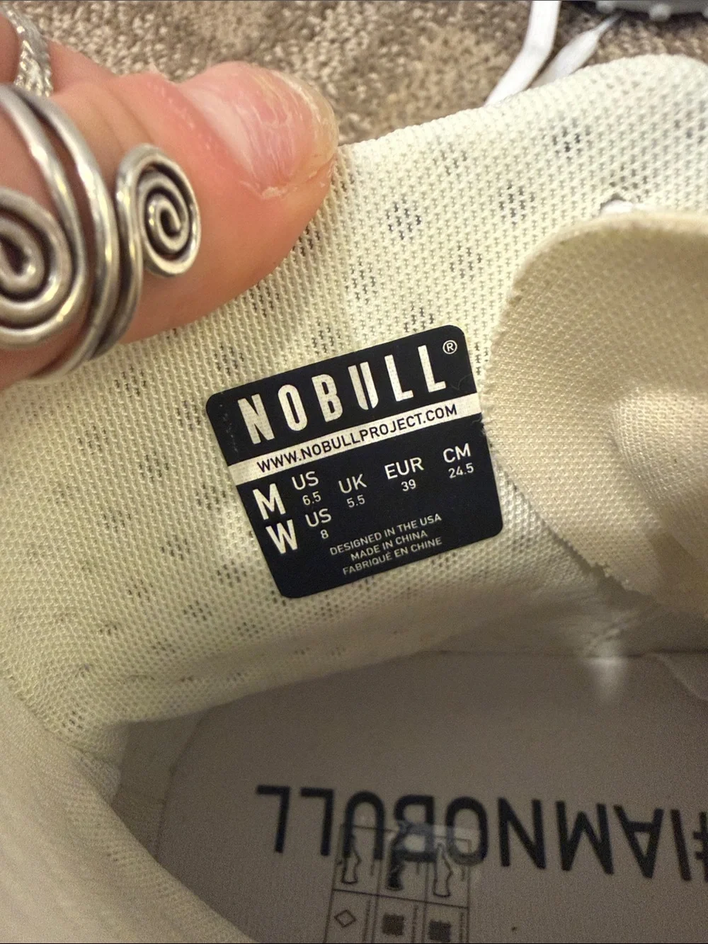 NOBULL unisex high top white textured ivy turf trainers women’s 8 - men’s 6.5