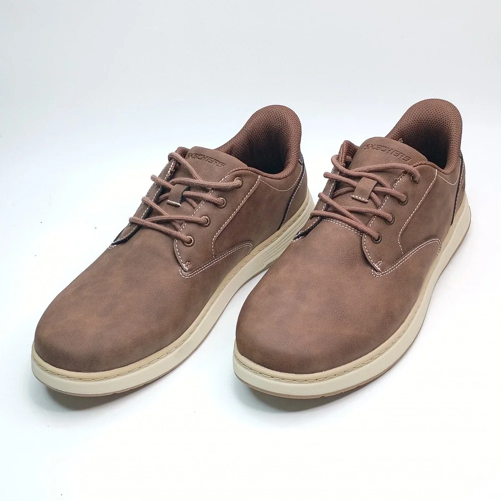 Skechers Swift Fit Hands Free Slip-ins Men Size 12 Brown Synthetic Leather
