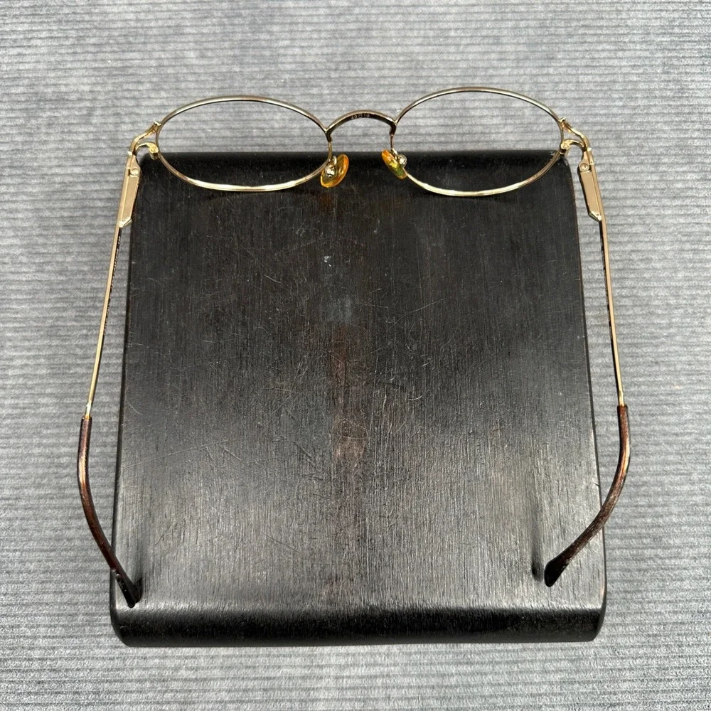 Petite Sophisticate 2202 G505 Gold Oval Y2K Eyeglass Frames Italy 49-19-135 Vtg