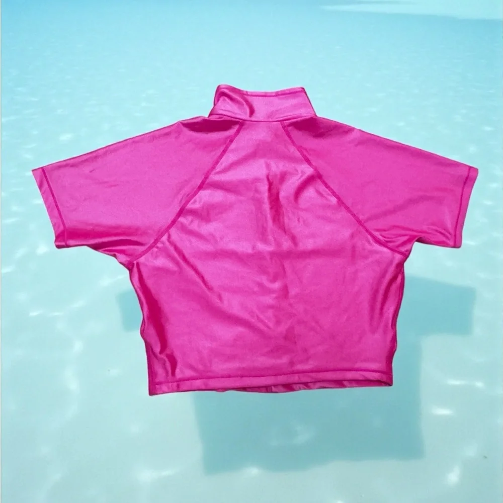 🔥 SKIMS Glossy Swim Top | Neon Pink | L🔥