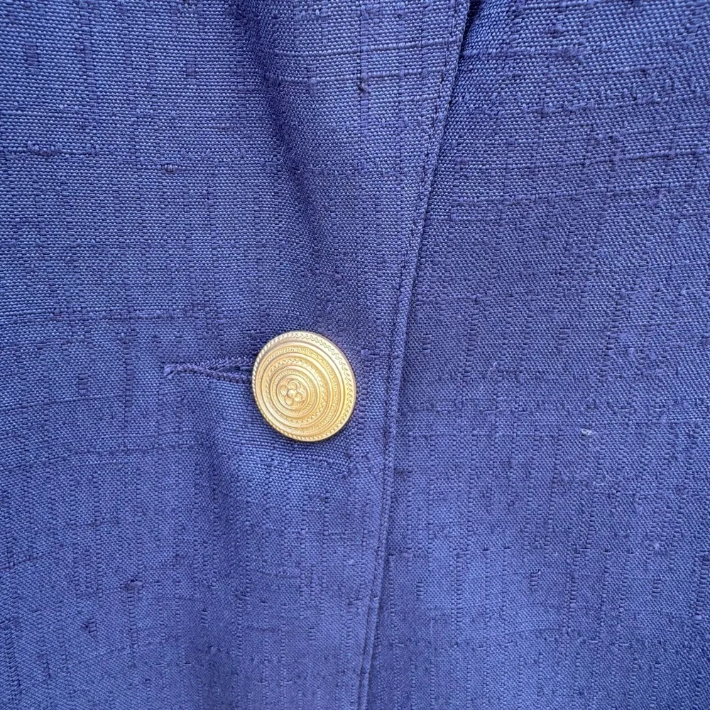 Sag Harbor Vintage 90s Navy Shawl Collar Nautical Textured Jacket Blazer 16