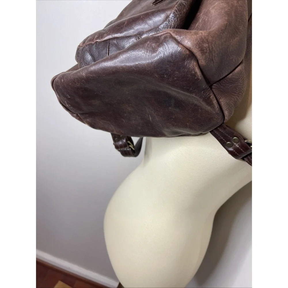 Vintage Brown Leather Talon Zip Backpack