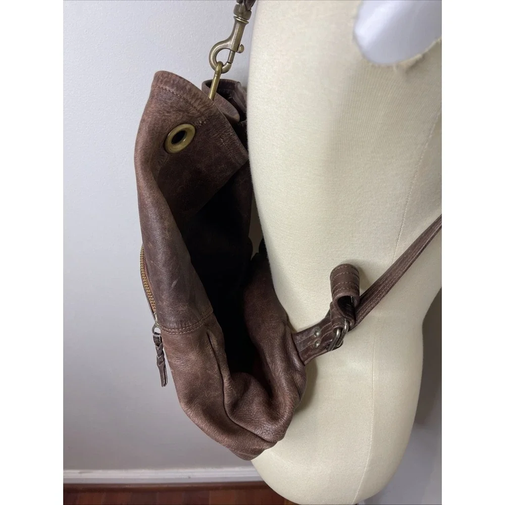 Vintage Brown Leather Talon Zip Backpack