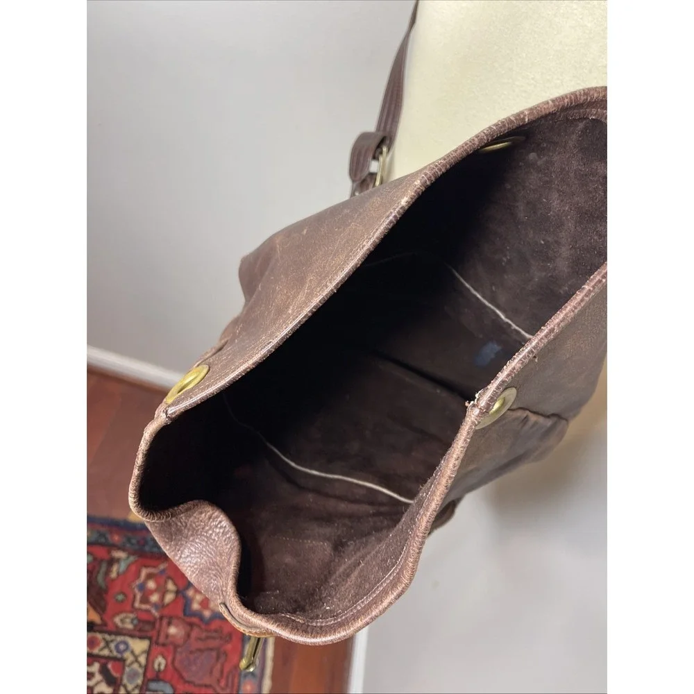 Vintage Brown Leather Talon Zip Backpack