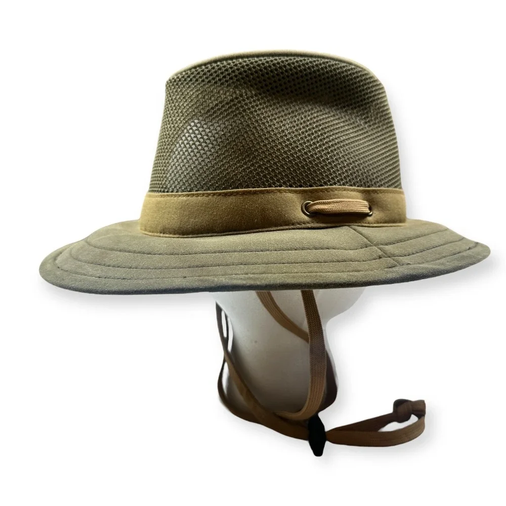 Outback Trading Co. Men's Oilskin Aussie Adventure‎ Cotton Hat Size S/M Olive