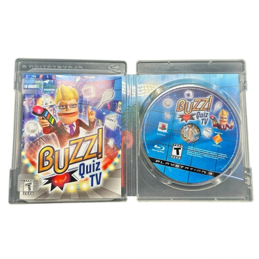 Buzz Quiz TV Sony PlayStation 3 PS3 2008 Trivia Party Game BCUS-98145 Excellent