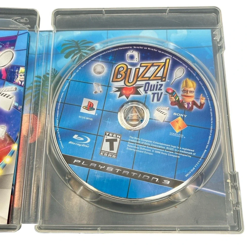 Buzz Quiz TV Sony PlayStation 3 PS3 2008 Trivia Party Game BCUS-98145 Excellent