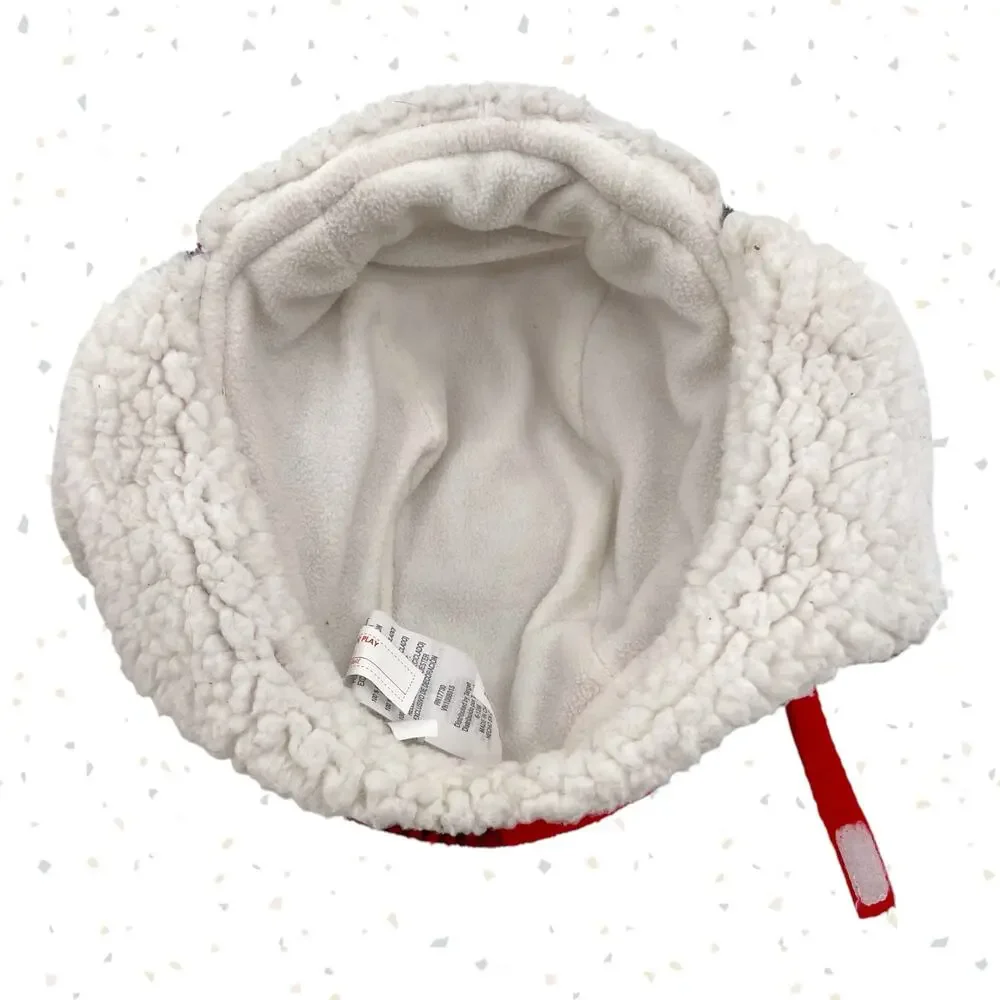 Buffalo Plaid Baby Trapper Hat Fleece Lined Checked Cozy Winter Glove Set 6-12m