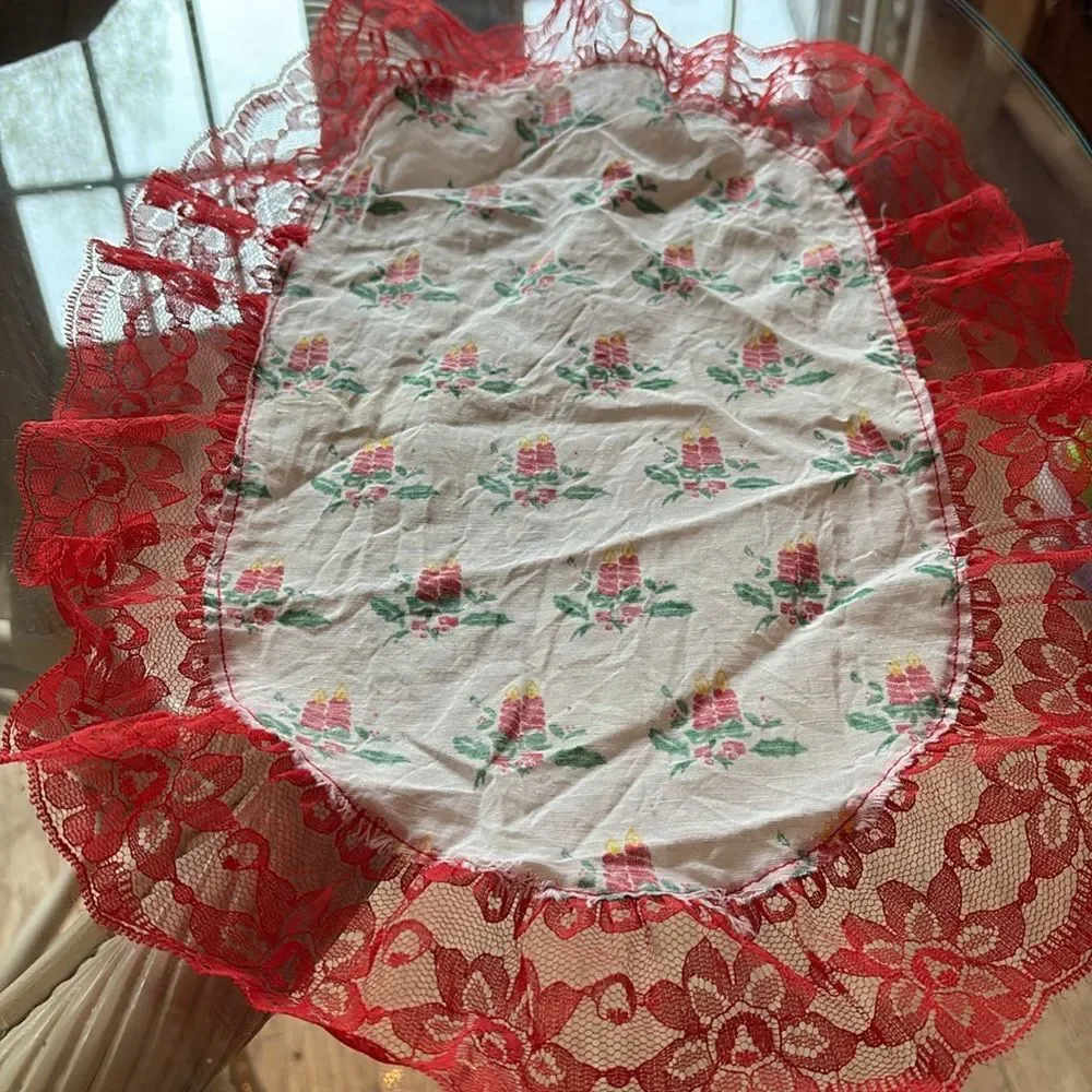Christmas Candle Lace Doily