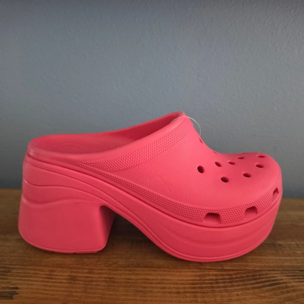 Crocs Womens Siren Clog Pink Chunky Platform Block Heel Sandals Size 11