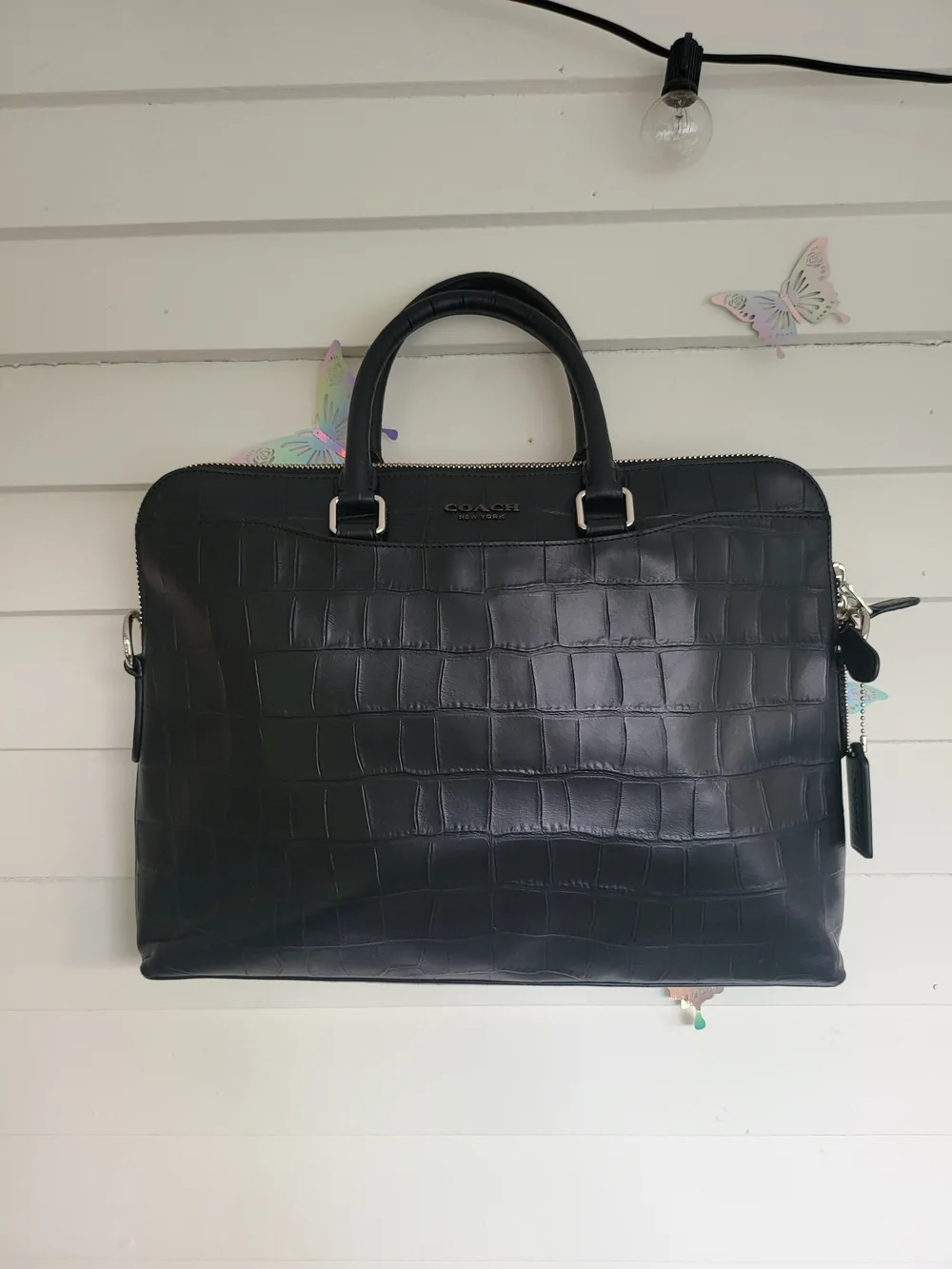Coach structured croc