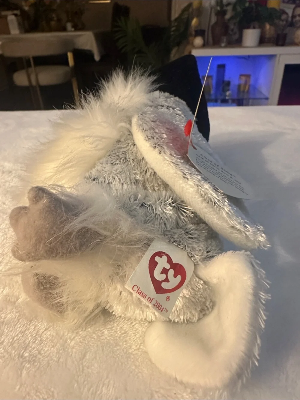 Ty White Plush Graduation Owl with Black Cap and Yellow Tassel beanie collection
