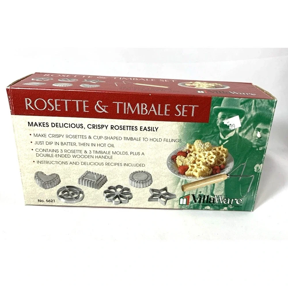 VillaWare Rosette & Timbale Set -9 Molds, 2 Tools- Orig Box - EXCELLENT
